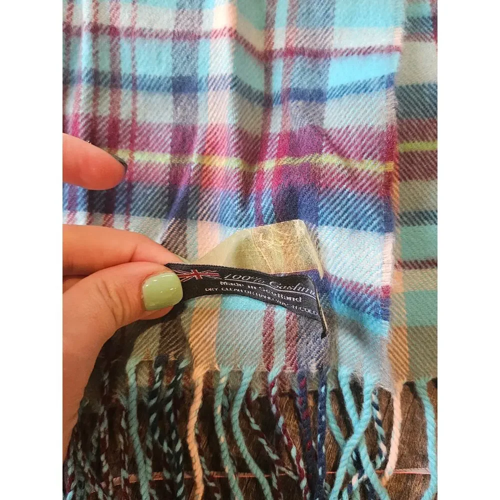 Rainbow zebra print 100% cashmere scarf scottland funky fun gift colorful